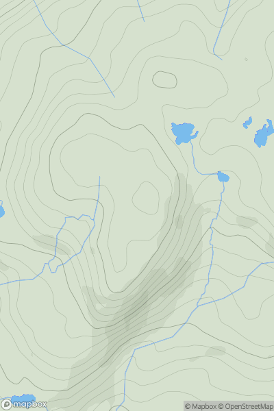 Thumbnail image for Foel Fawr [Barmouth to Betws-y-Coed and Bala] showing contour plot for surrounding peak